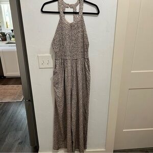 Jessica Simpson Cheetah Print Wide Leg Jumpsuit Large